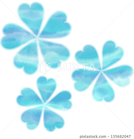 美麗的水彩花圖示圖像插圖 135682047