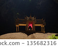 Phraya Nakhon Cave Temple.Phraya Nakhon Cave is located in Khao Sam Roi Yot National Park in Prachuap Khiri Khan Province in southern Thailand. Sunlight illuminates the cave 135682316