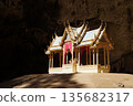 Phraya Nakhon Cave is located in Khao Sam Roi Yot National Park in Prachuap Khiri Khan Province in southern Thailand. Sunlight illuminates the cave.Phraya Nakhon Cave Temple. 135682317