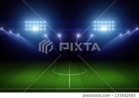 Soccer stadium field, football background. 135682685