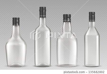 Alcohol drink bottles on transparent background Alcohol drink bottles on transparent background 135682802
