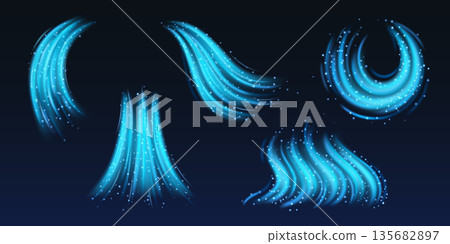 Cold airflow effects set isolated on background 135682897