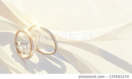 鑽石戒指和白色背景 135683234