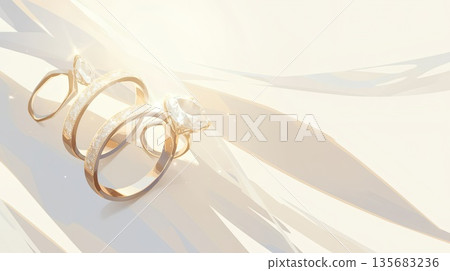 Diamond ring and white background 135683236