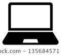 Simple monochrome laptop silhouette icon 135684571