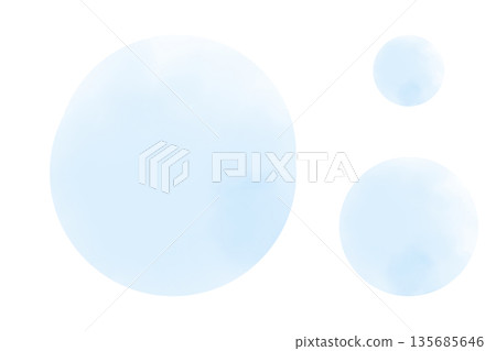 Watercolor-style soft circular frame material, light blue, simple, transparent PNG, white background 135685646