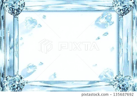藍色閃亮心形玻璃相框 135687692