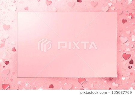粉紅色愛心邊框背景 粉紅色愛心邊框背景 135687769