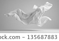 White cloth flying in the air. White background 135687883