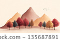 Minimalistic autumn mountain illustration 135687891