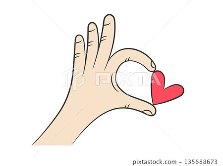 Hand Holding Heart Hand Holding Heart 135688673