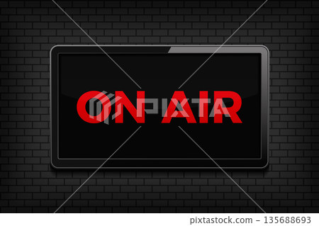 On Air Studio Sign on Brick Wall 135688693