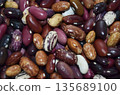Colorful Assorted Beans Close-Up Texture 135689100