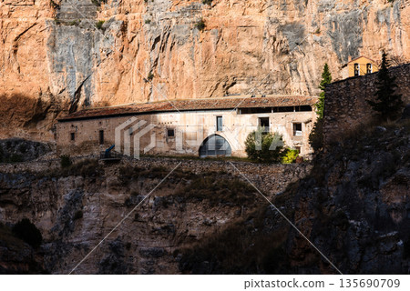 Sanctuary of Our Lady of Jaraba building within canyon walls 135690709