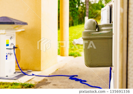 Serving caravan, tank toilet cassette in dump station. 135691336