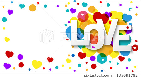 Love. Valentine day. Red and pink hearts and text Sale Valentine s day. wedding. Vector illustration. - sale 135691782