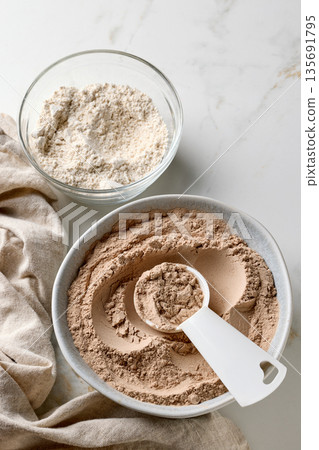 various plant based protein powders 135691795