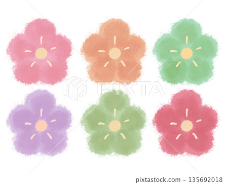 Japanese style, washi-like flowers 135692018