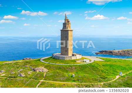 View of the Tower of Hercules, A Coruna, Galicia, Spain 135692020