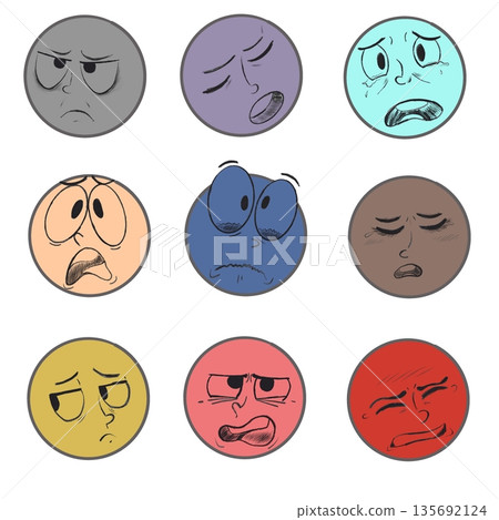 Emoji emoticons, color illustration.  135692124