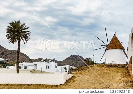 Wind mill in Las Negras, Spain Wind mill in Las Negras, Spain 135692248