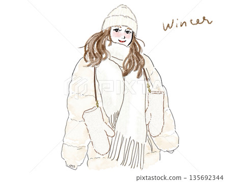 A woman in a coat 135692344