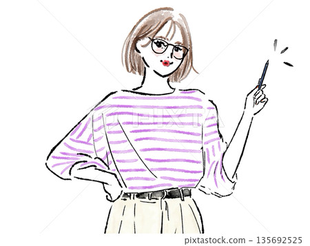 woman with glasses 135692525