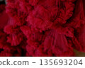 Red tulle fabric texture, abstract background 135693204