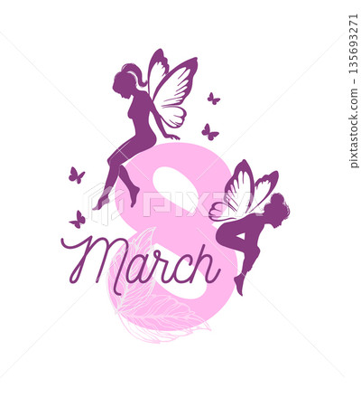 International Womens Day holiday banner. Postcard for March 8. Stock vector illustration. hand drawn. Not AI. International Womens Day holiday banner. Postcard for March 8. Stock vector illustration. hand drawn. Not AI. 135693271