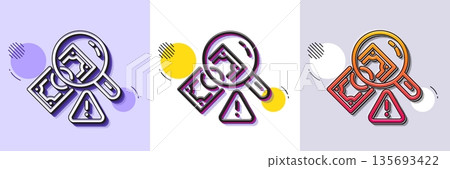 Fraud line icon. Halftone dotted pattern. Gradient icon with grain shadow. Money crime sign. Accounting offense symbol. Line fraud icon. Various designs. Vector Fraud line icon. Halftone dotted pattern. Gradient icon with grain shadow. Money crime sign. Accounting offense symbol. Line fraud icon. Various designs. Vector 135693422