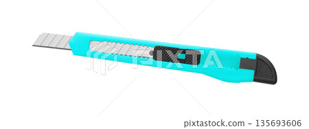 Bright Blue Utility Knife with Adjustable Blade 135693606