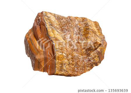 Natural Tiger's Eye Stone on Isolated Background 135693639