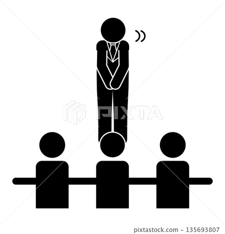Pictogram of a person having a job interview Pictogram of a person having a job interview 135693807