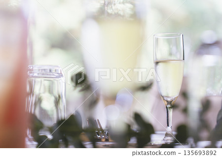 Champagne on the reception table at Sky Garden Wedding Champagne on the reception table at Sky Garden Wedding 135693892