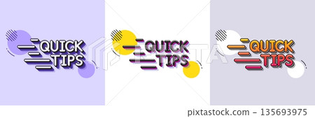 Quick tips line icon. Halftone dotted pattern. Gradient icon with grain shadow. Helpful tricks sign. Tutorials symbol. Line education icon. Various designs. Vector 135693975