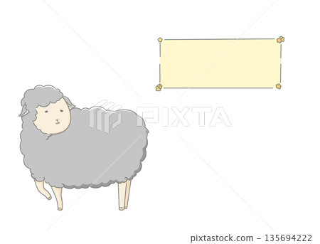 帶邊框的綿羊插圖 ① 帶邊框的綿羊插圖 ① 135694222
