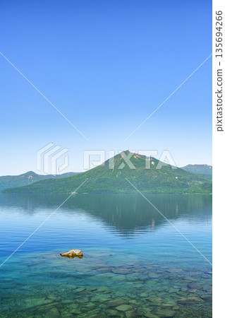 Lake Shikotsu and Mount Eniwa in early summer, Chitose City 135694266