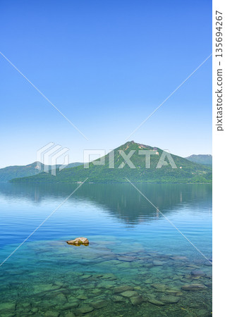 Lake Shikotsu and Mount Eniwa in early summer, Chitose City Lake Shikotsu and Mount Eniwa in early summer, Chitose City 135694267