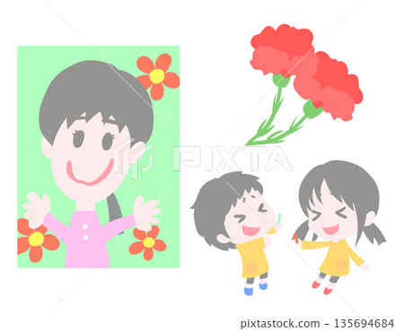 孩子們感謝他們的母親 135694684