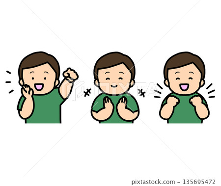 歡呼、鼓掌、慶祝：兒童三件式情緒表達玩具 135695472