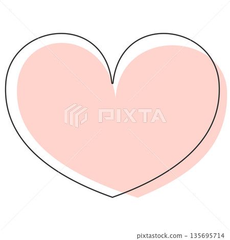 Simple, cute, pop pink heart-shaped material (with lines) Simple, cute, pop pink heart-shaped material (with lines) 135695714