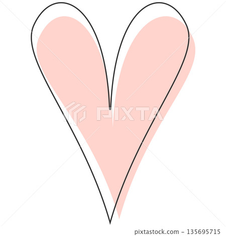 Simple, cute, pop pink heart-shaped material (with lines) Simple, cute, pop pink heart-shaped material (with lines) 135695715