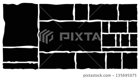 Set of wavy organic frames rectangle square shapes Abstract Designs icons and graphics, scallops geometry, Irregular Set of wavy organic frames rectangle square shapes Abstract Designs icons and graphics, scallops geometry, Irregular 135695875