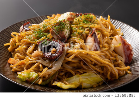 Seafood Fried Noodles (Octopus) Seafood Fried Noodles (Octopus) 135695885