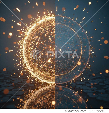 抽象的藍色光圈 135695910