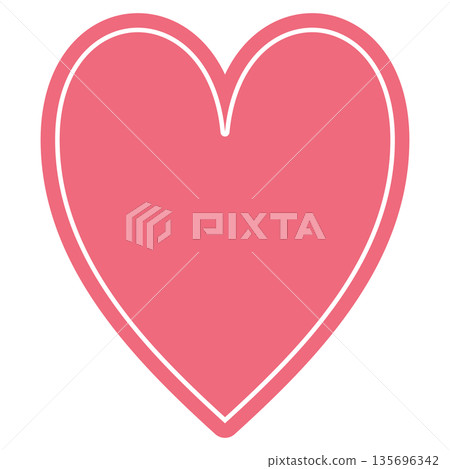 Simple, cute, pop design red and pink heart-shaped material (no border) 135696342