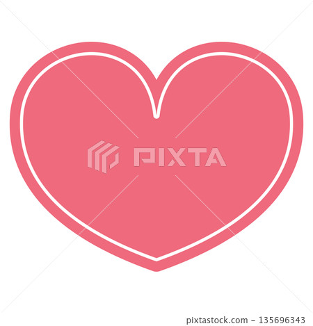 Simple, cute, pop design red and pink heart-shaped material (no border) 135696343