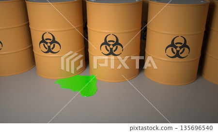 危險物質悄悄流出的桶 135696540