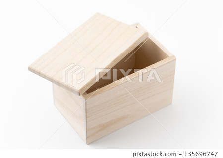 A simple paulownia box on a white background A simple paulownia box on a white background 135696747
