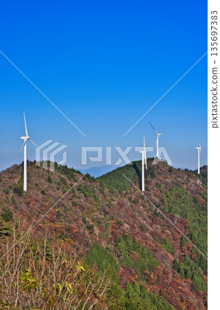 Windmills seen from Kaze no Sato Park Windmills seen from Kaze no Sato Park 135697383